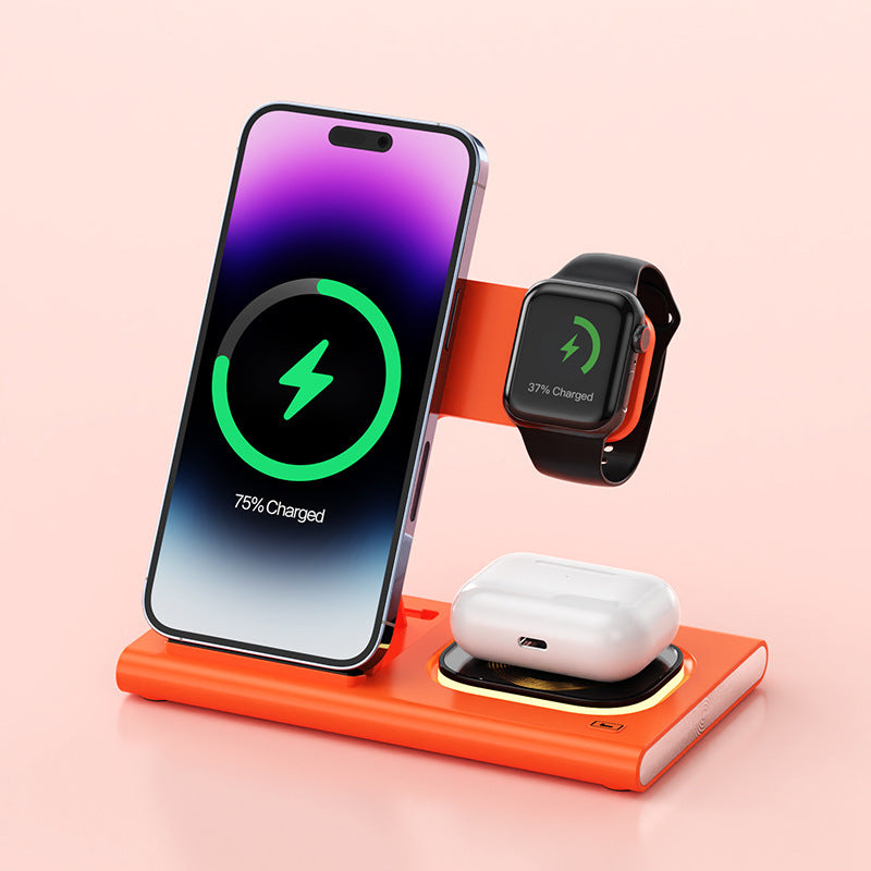 Magnetic Wireless Charger with Night Light & iWatch Stand