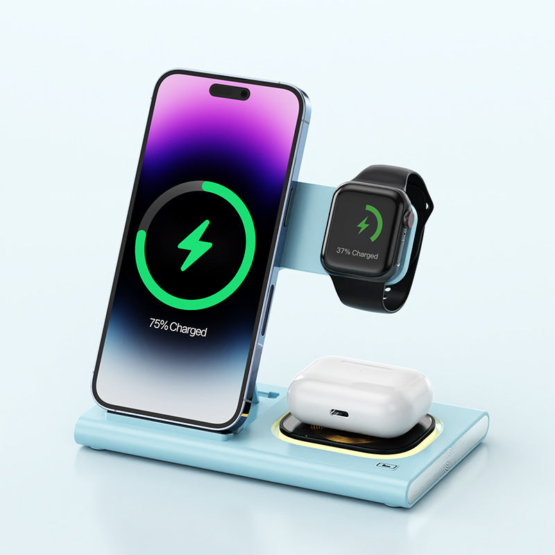 Magnetic Wireless Charger with Night Light & iWatch Stand