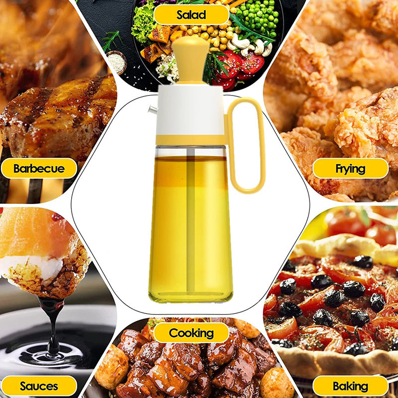 2-i-1 oliedispenser med silikonebørste