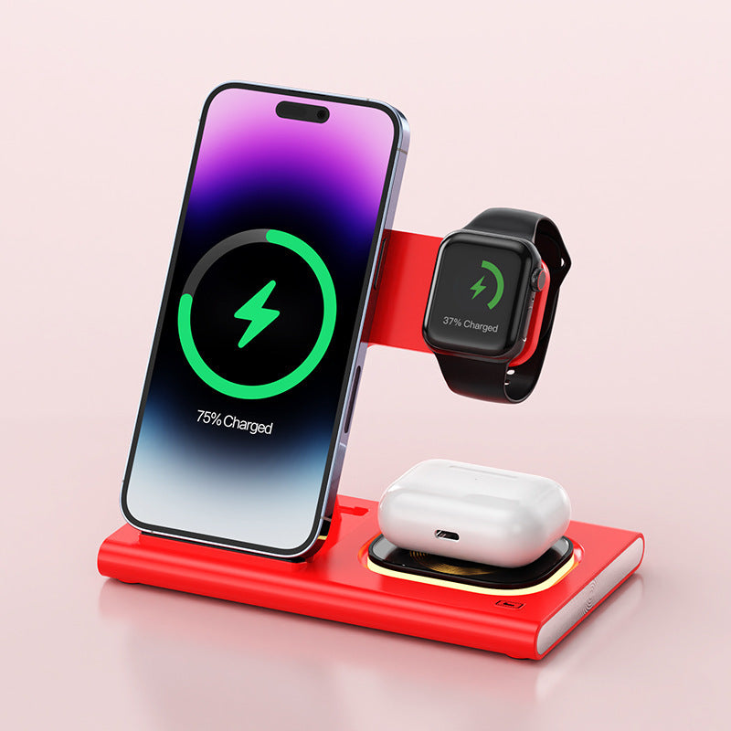 Magnetic Wireless Charger with Night Light & iWatch Stand
