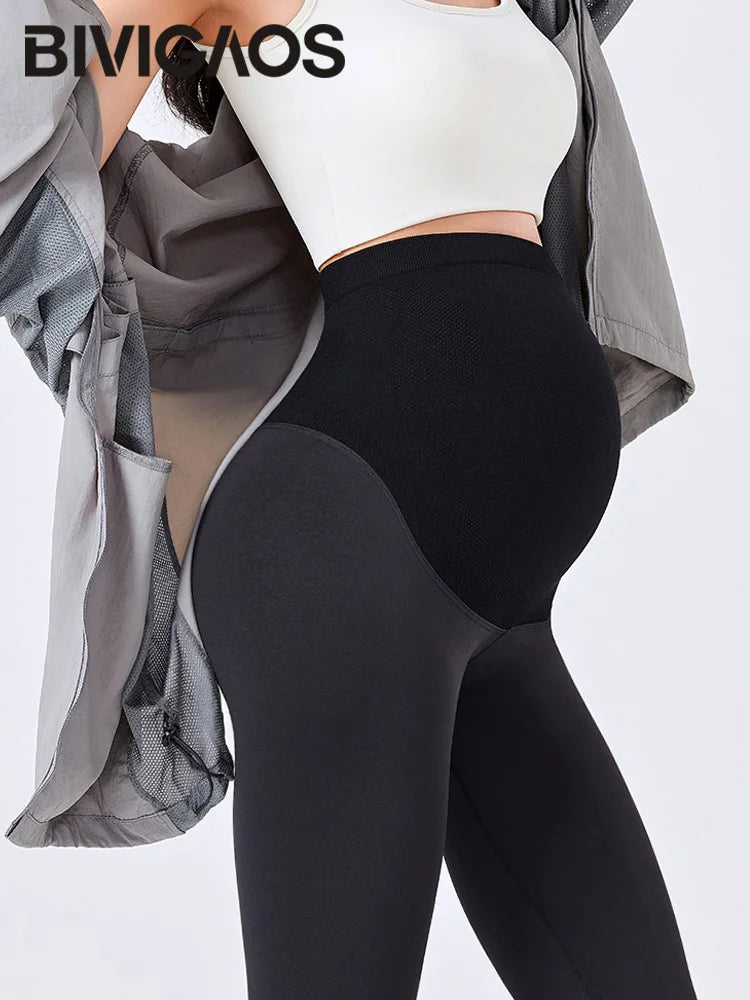Forårstynde Højelastiske Gravide Leggings Kvinder Mavestøtte Slanke Komfortable Afslappede Graviditetsbukser Forventende