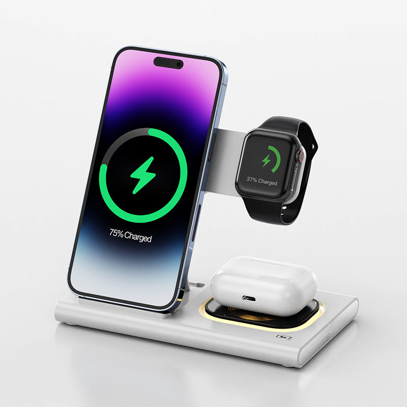 Magnetic Wireless Charger with Night Light & iWatch Stand