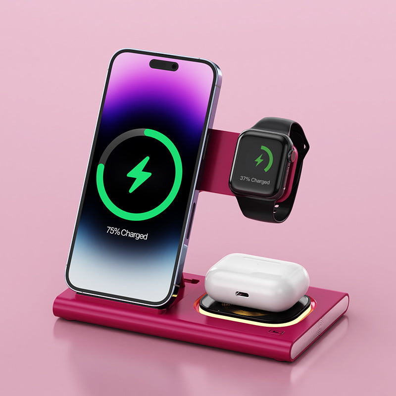 Magnetic Wireless Charger with Night Light & iWatch Stand