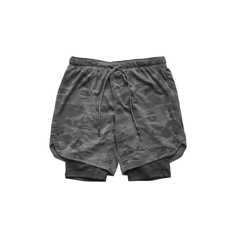 Herre 2-i-1 hurtigtørrende løbeshorts