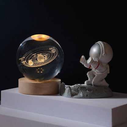 Cosmos Series Lysende Krystalkugle Natlampe Desktop Ornament
