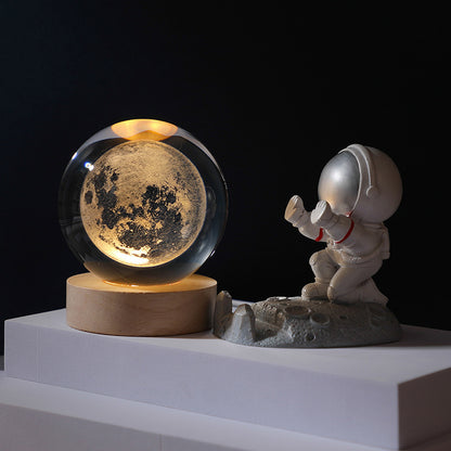 Cosmos Series Lysende Krystalkugle Natlampe Desktop Ornament