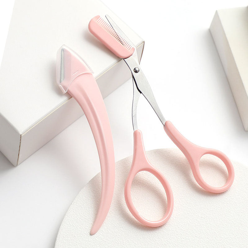 Øjenbryn Trimning Kniv Med Kam Buet Måne Små skønhedsartikler Gadgets