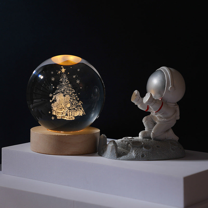 Cosmos Series Lysende Krystalkugle Natlampe Desktop Ornament