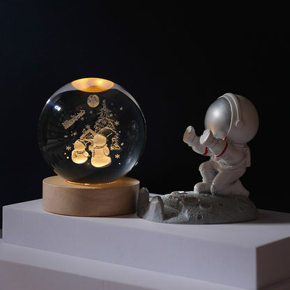 Cosmos Series Lysende Krystalkugle Natlampe Desktop Ornament