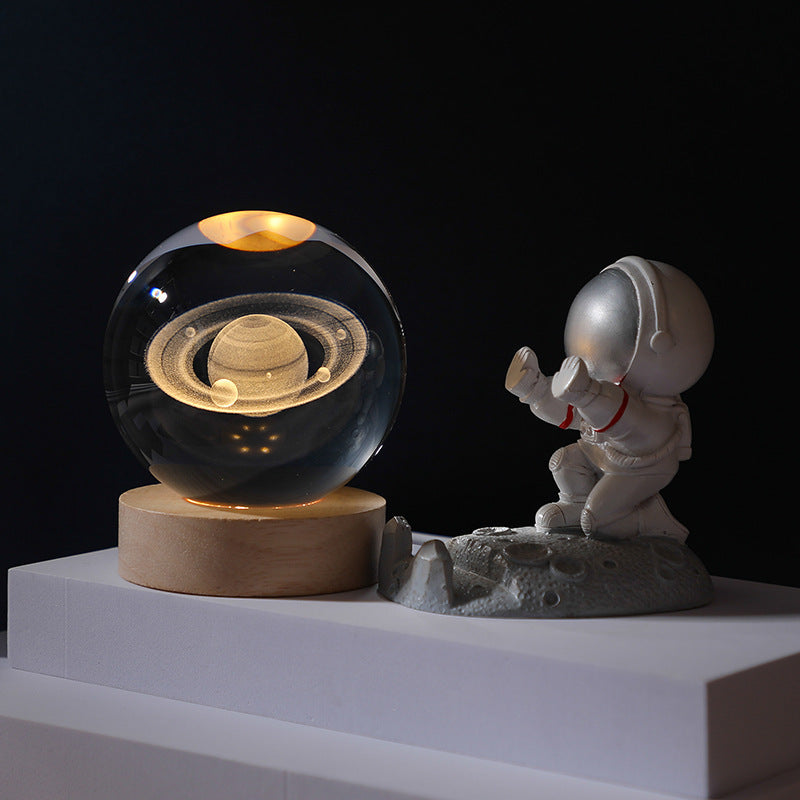 Cosmos Series Lysende Krystalkugle Natlampe Desktop Ornament
