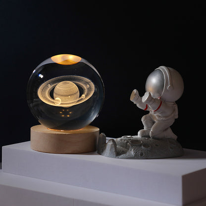 Cosmos Series Lysende Krystalkugle Natlampe Desktop Ornament