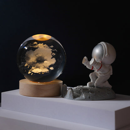 Cosmos Series Lysende Krystalkugle Natlampe Desktop Ornament