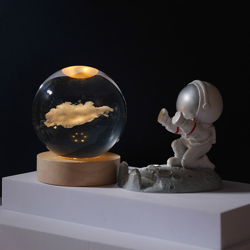 Cosmos Series Lysende Krystalkugle Natlampe Desktop Ornament