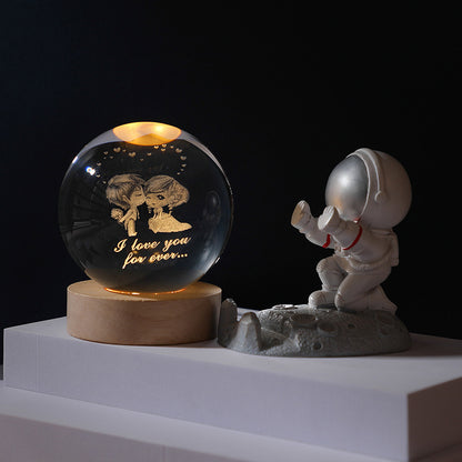 Cosmos Series Lysende Krystalkugle Natlampe Desktop Ornament