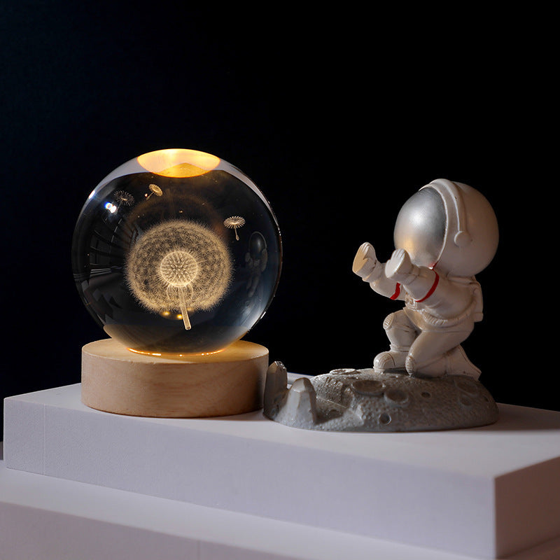 Cosmos Series Lysende Krystalkugle Natlampe Desktop Ornament